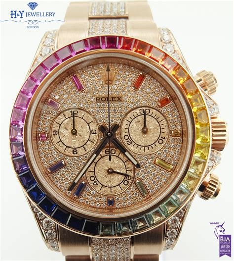 rolex daytona rainbow full diamond|rolex rainbow daytona original price.